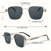 Retro Fashion Punk Steam Style Glasses, Square Metal Frame Men's and Women's Glasses, Party Decorative Eyewear